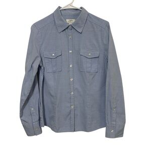 Ann Taylor Loft 100% Cotton Light Blue Button Down Shirt Size 10